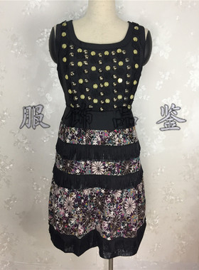 2024夏女新款女装钉珠民族风绣花气质妈妈装连衣裙洋装977E