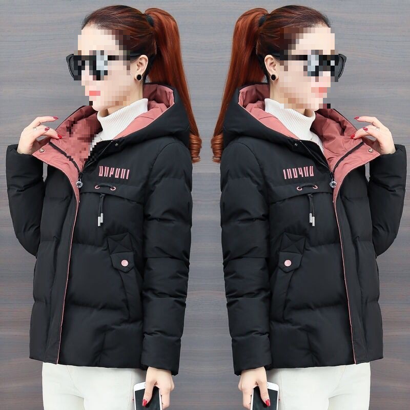 棉衣女短款冬韩版宽松加厚学生面包服新款连帽小个子羽绒棉袄外套