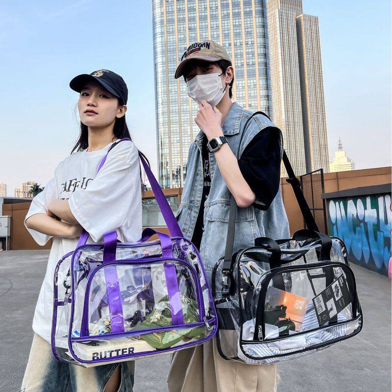 旅行包新款大容量加厚外出包收纳沙滩果冻夏款便携防水包潮行李袋