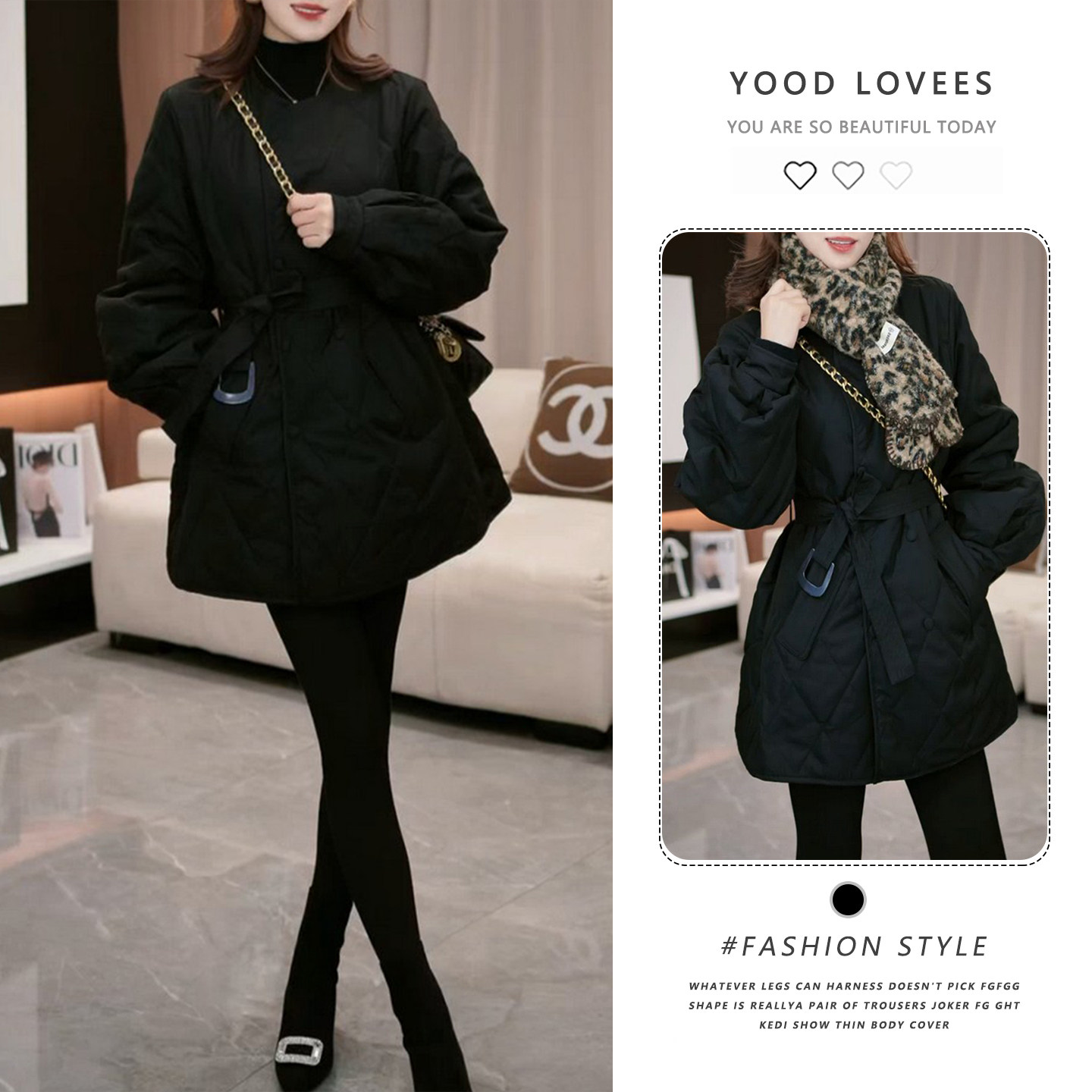 韩系中长款小个子棉服女2026冬季新款高级收腰显瘦保暖棉衣厚外套