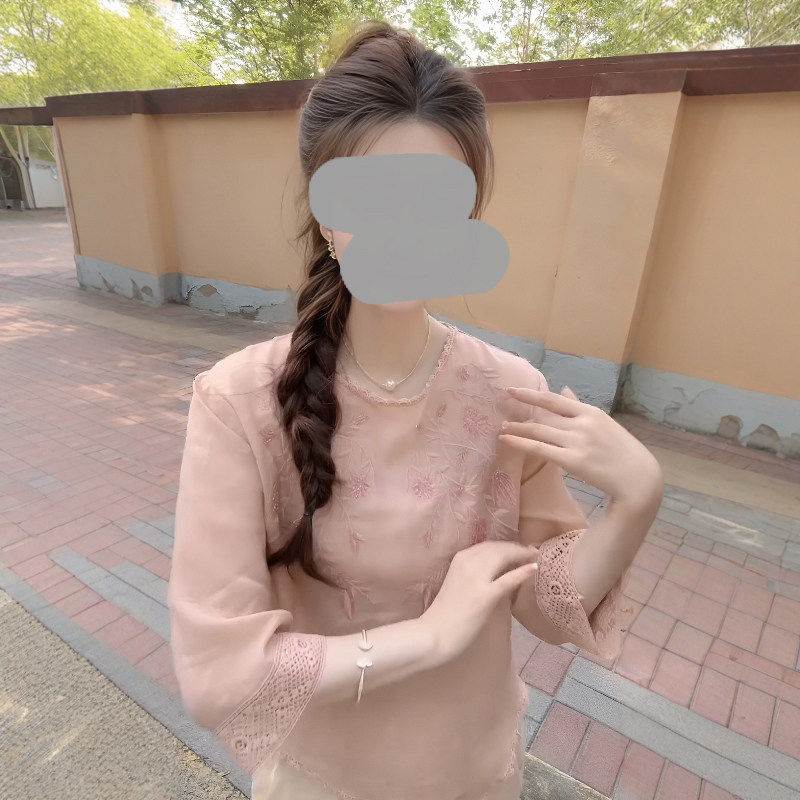 新中式女装禅意套装大码胖mm夏季新款高级感国风衬衫阔腿裤两件套