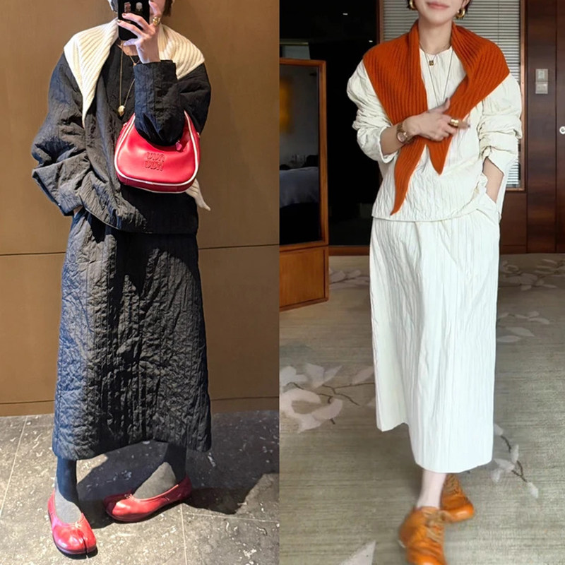 韩版棉衣套装冬季复古简约宽松