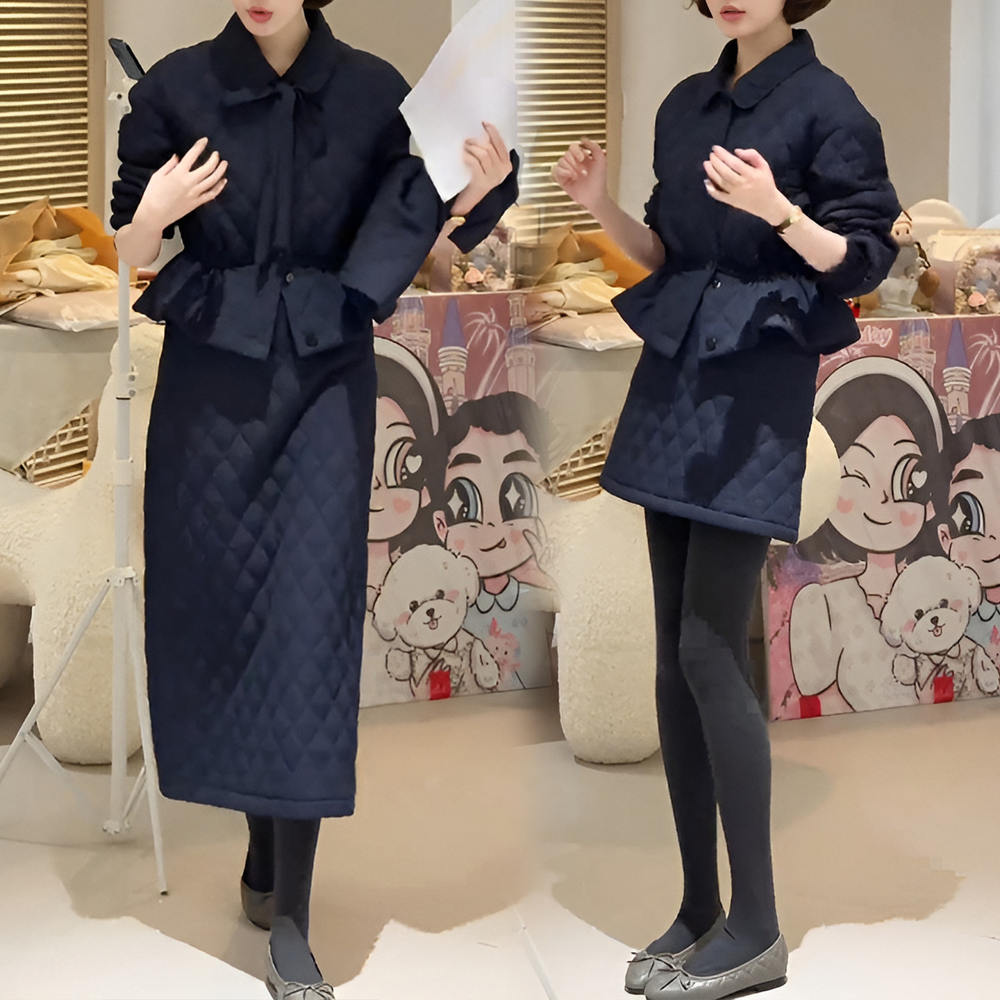 巨好看的两件套冬新款显瘦半身裙