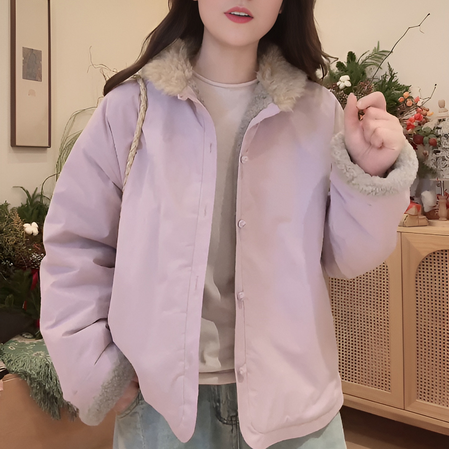 2026秋冬季新款女士复古港风加厚短外套保暖百搭宽松减龄洋气上衣