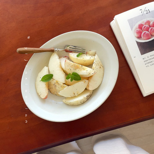 一家小店 夏日清凉补给 甜渍小食碗 弯弯像元宝 景德镇粗陶轻食盘