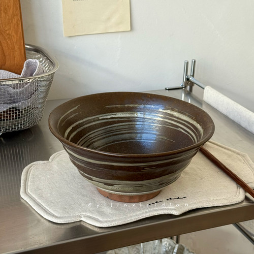 景德镇手作粗陶漂亮碗日式面碗