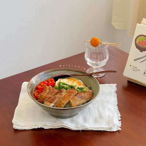 一家小店 我的漂亮饭 粗犷的美 景德镇粗陶 复古斗笠碗面碗拌饭碗