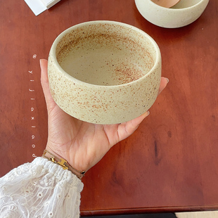 一家小店 炖盅样的小碗 侘寂风 日式粗陶 复古米饭碗高脚甜品碗