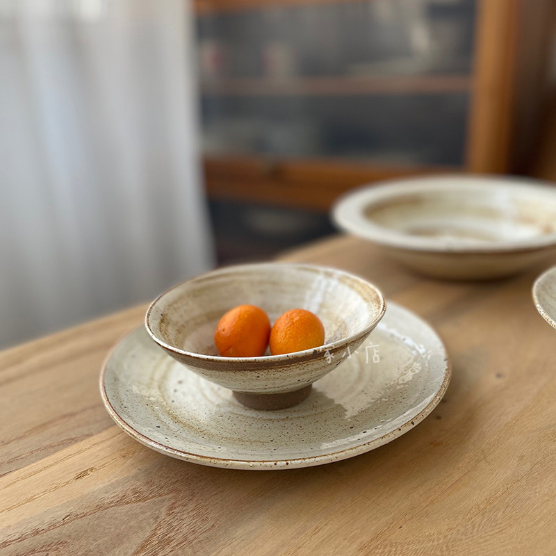 粗陶粗粒感古朴质感吃饭碗