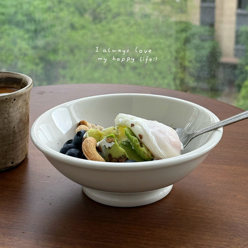 一家小店 心动的白 Tuxton正品 日式乳白高脚酸奶碗饭碗绵绵冰碗