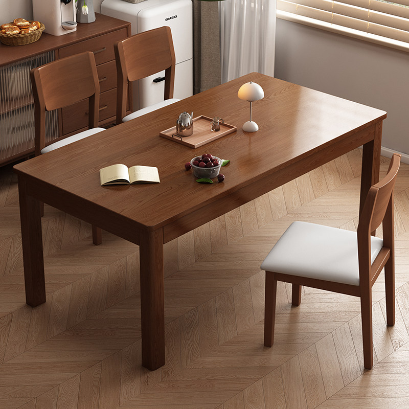 馨佰利实木餐桌家用客厅小户型新款饭桌中古风正方形餐桌椅组合,住宅家具,实木餐桌,淘宝优惠券,粉丝福利购,淘宝优惠卷