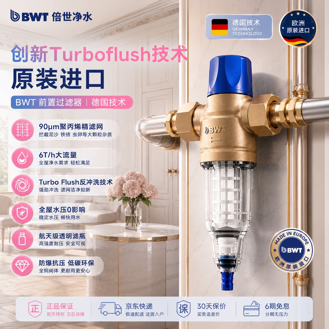 倍世BWT德国进口反冲家用净水器图片