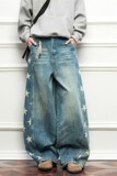 【网60】星星牛仔裤新款宽松潮牌A079-4123-P54，男装牛仔裤，电商A079
