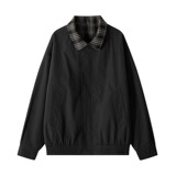 [001]格子拼接假两件外套男夹克上衣服A079-AA32-P59，男装夹克，电商A079