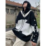 【网15】假两件连帽针织衫A079-A629-P62，男装针织衫/毛衣，电商A079
