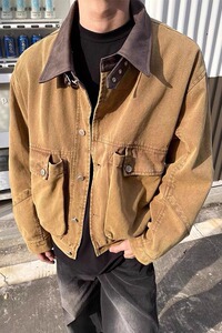【网70】工装夹克纯棉水洗巴恩风哈灵顿外套A079-W648-P77图片