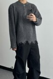 【网59】破坏毛衣男时尚痞帅宽松情侣毛边针织衫A079--M29-P47，男装针织衫/毛衣，电商A079