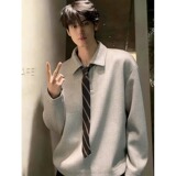 [012]领带翻领卫衣男款正肩内搭打底polo衫A079-HY12-P42，男装T恤，电商A079