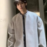 [004]假两件条纹拼接开衫卫衣男宽松情侣休闲外套A079-R3007-P56，女装短外套，电商A079