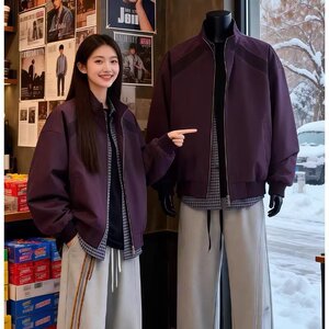 [001]飞行夹克男款痞帅高级感棒球服短款立领外套A079-8369-P56图片