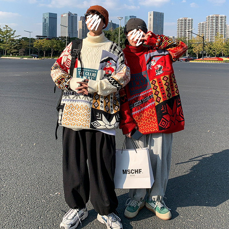 【15】2025宽松上衣服情侣装加绒针织衫A079-A146-p52,男装针织衫/毛衣,电商A079