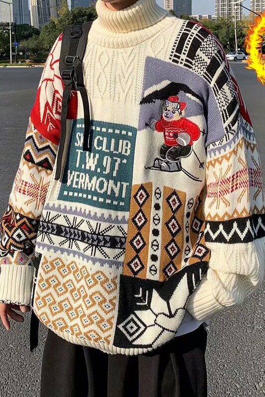 【15】2025宽松上衣服情侣装加绒针织衫A079-A146加绒-p63,男装针织衫/毛衣,电商A079