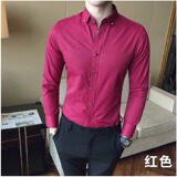 [006]男士衬衫长袖白衬衣钻扣商务百搭寸衫A079-ZC01-P39，男装衬衫，电商A079