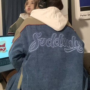 【7】牛仔外套男女美秋季新款拼接百搭棒球服A079-8527-P69,男装工装外套,电商A079