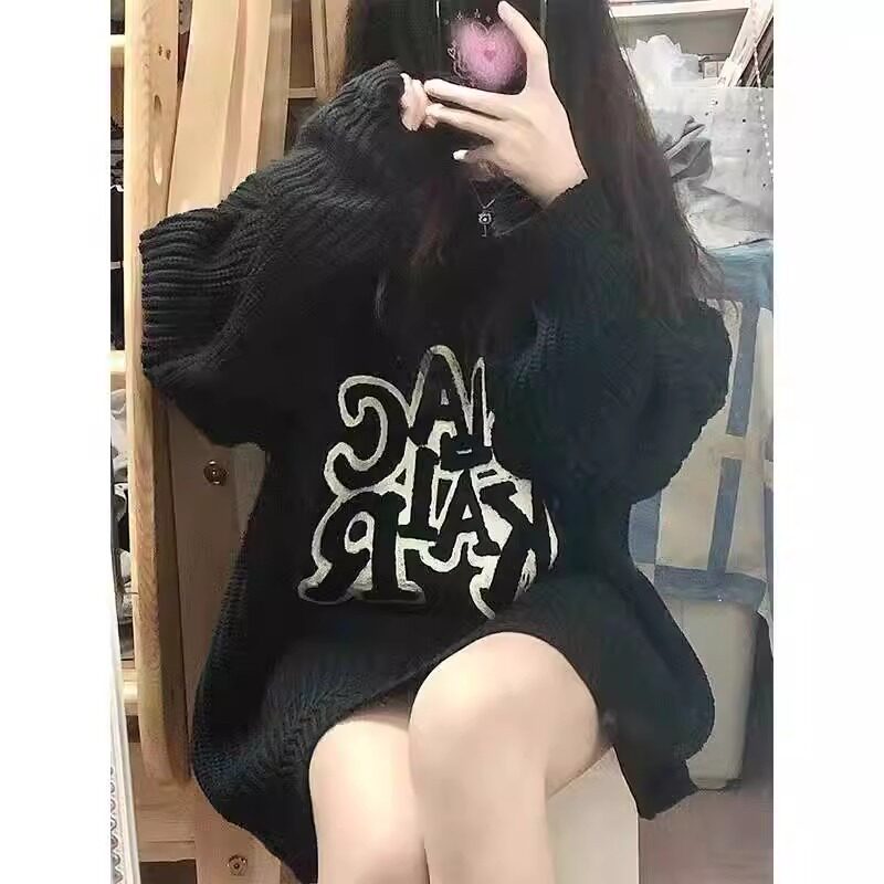 【59】刺绣圆领针织衫女秋冬新款潮宽松百搭A079-MY03-P49,男装针织衫/毛衣,电商A079