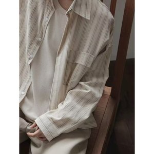 【079】长袖竖条纹衬衫男痞帅休闲衬衣A079-CS6322--P39图片