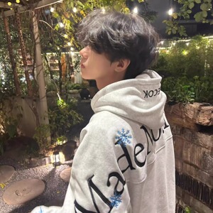 004]刺绣连帽运动衫男款2重磅宽松情侣上衣A079-WY016-P52图片