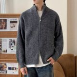 【网59】马毛双拉链头外套毛衣针织衫开衫毛衣外套A079-M36-P50，男装针织衫/毛衣，电商A079