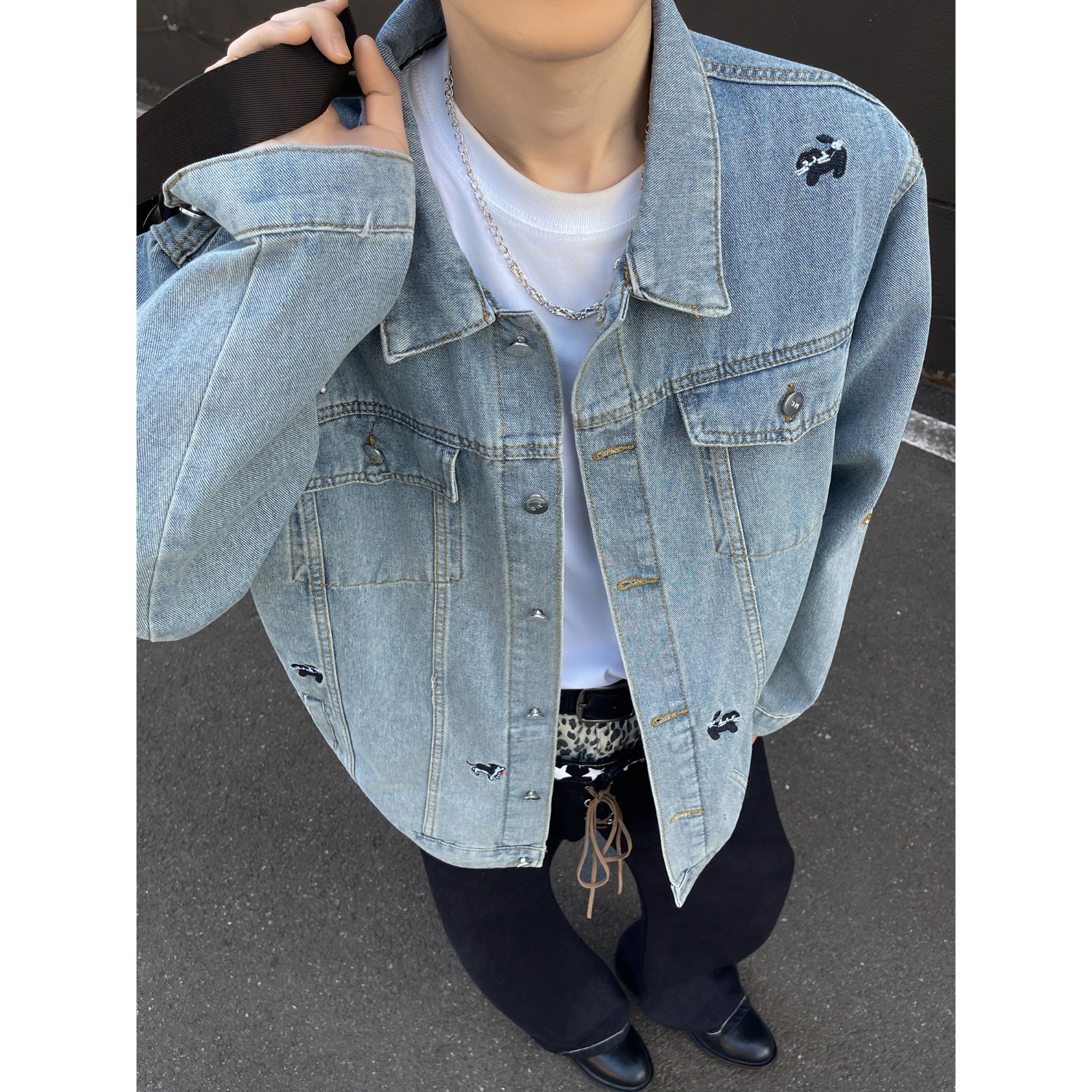 【网51】牛仔外套刺绣夹克A079-J90-P64，男装工装外套，电商A079