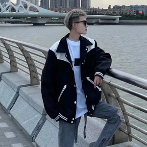 【网61秋季撞色拼接棒球服外套男宽松休闲百搭夹克A079-W702-P44图片