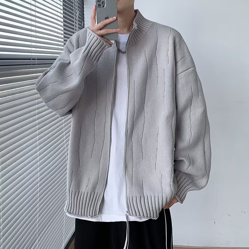 【001】立领针织开衫外套男士春秋冬宽松休闲毛衣A079-M5003-P55,男装针织衫/毛衣,电商A079