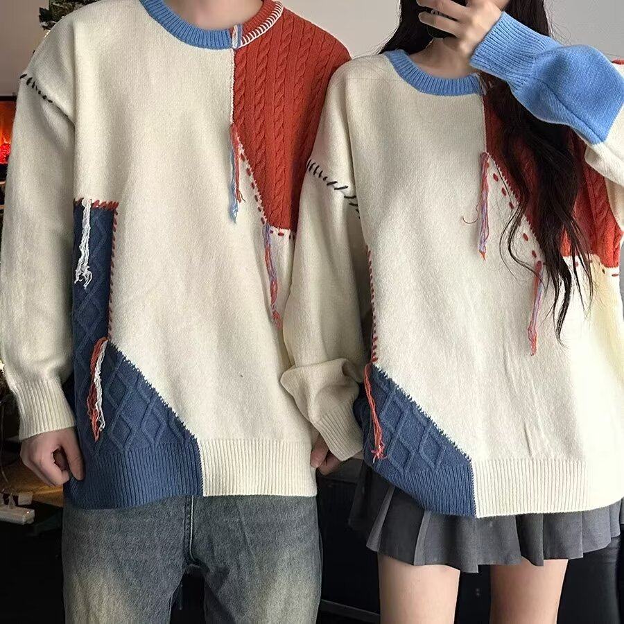 【网2】手工圆领毛衣情侣款A079-YM125-P48，男装针织衫/毛衣，电商A079