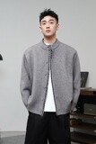 【8】假两件格子拼接毛衣衬衫男开衫毛衣外套A079-MY0011-P61，男装针织衫/毛衣，电商A079