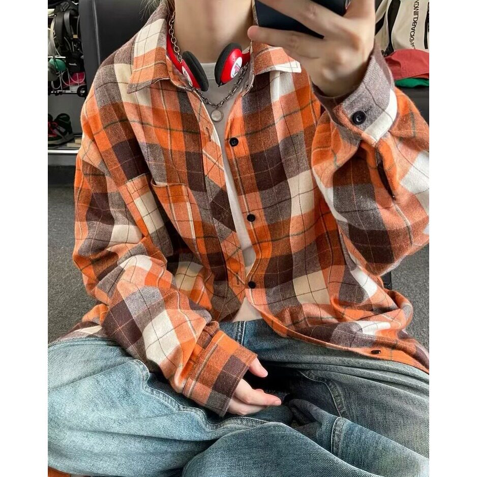 [006]衬衫男女2026春夏撞色休闲衬衣百搭外套A079-CS339-P35，男装衬衫，电商A079