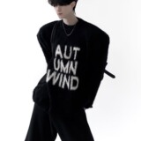 【112】5圆领字母印花撞色宽松长袖套头针织毛衣A079-MY408-P51，男装针织衫/毛衣，电商A079