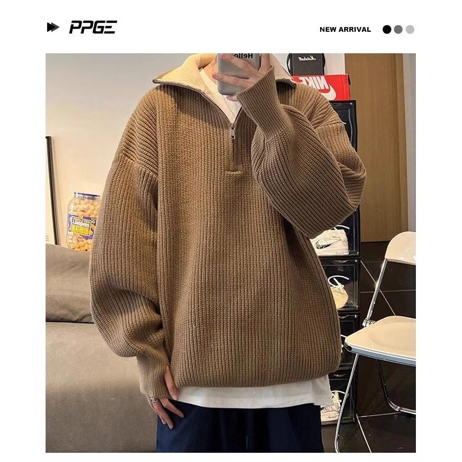 【101】半拉链针织衫长袖毛衣新款A079-M7159-P49,男装针织衫/毛衣,电商A079
