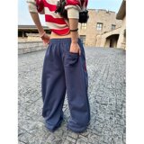 【网60】松紧腰印花直筒卫裤女2025年秋季新A079-3118-P44，男装休闲裤，电商A079