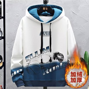 P51 M62 网络图1 卫衣男潮牌连帽宽松加绒帽衫 8XL加3元 A079