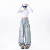 【网36】日系百搭牛仔裤原宿文艺潮流A079-6637-48，男装牛仔裤，电商A079