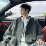 2025拉链开衫毛衣男秋冬季宽松休闲简约针织衫外套A079-MY47-P75，男装针织衫/毛衣，电商A079
