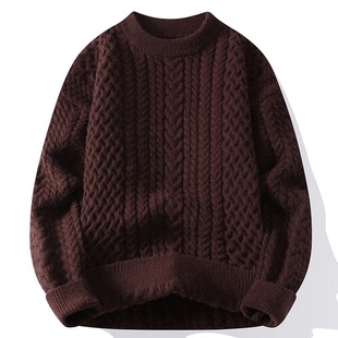 MY200 5毛衣秋冬男加厚粗麻花针织外套蛇年情侣线衣A079 P52