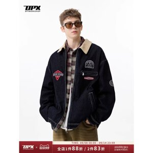 【网75】款灯芯绒翻领机车绣花牛仔外套A079-F4901-P72图片