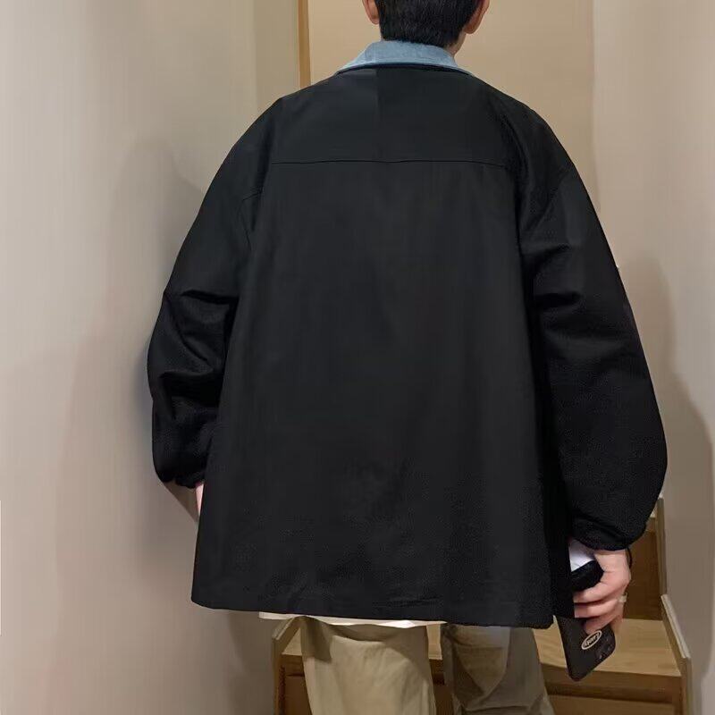 【网136】假两件夹克男士韩版潮流帅港风春秋外套A079-JK8849-P41,男装夹克,电商A079
