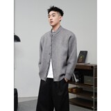 【8】假两件格子拼接毛衣衬衫男开衫毛衣外套A079-MY0011-P61，男装针织衫/毛衣，电商A079