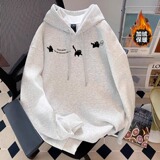 【网91】加绒加厚连帽卫衣小猫咪印花卫衣秋冬A079-LR1381-P43，男装卫衣，电商A079