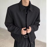 【网95】黑色短款夹克外套男春秋款A079-XZ412-P64，男装夹克，电商A079